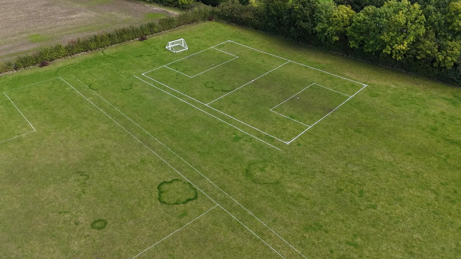 Aerial view of a football pitch