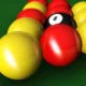 Pool balls on a table