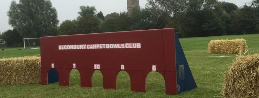 Outdoor bowls Carpet bowling outside on the field