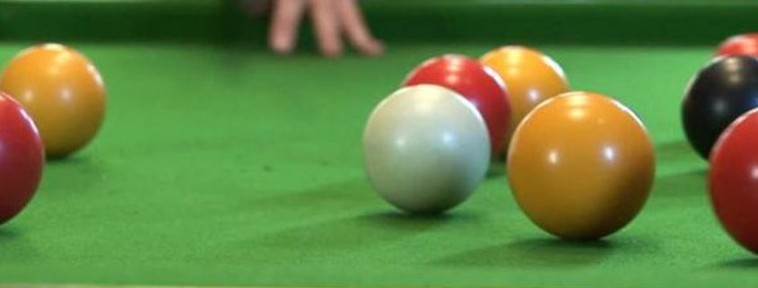 Pool balls on a table