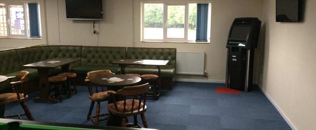 Picture of the updated sports bar seating area