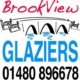 BrookView Glaziers Logo and Phone number